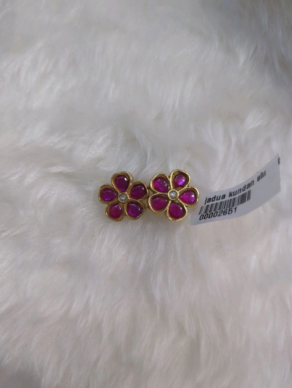 Jadua Kundan Studs - VZ, pink