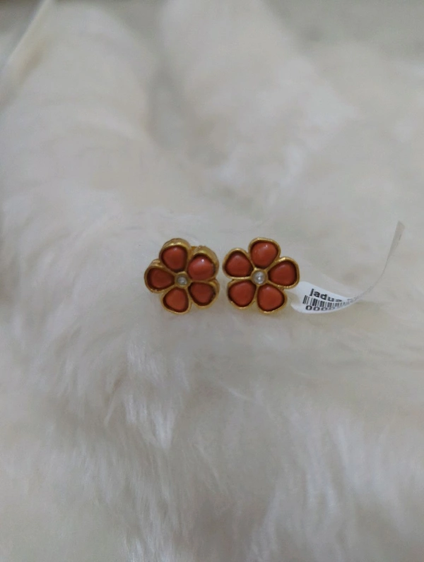 Jadua Kundan Studs - VZ, coral