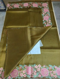 Designer Saree With Rich Embroidery  - Driftwood