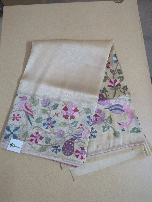 Designer Georgette Tissue  - White