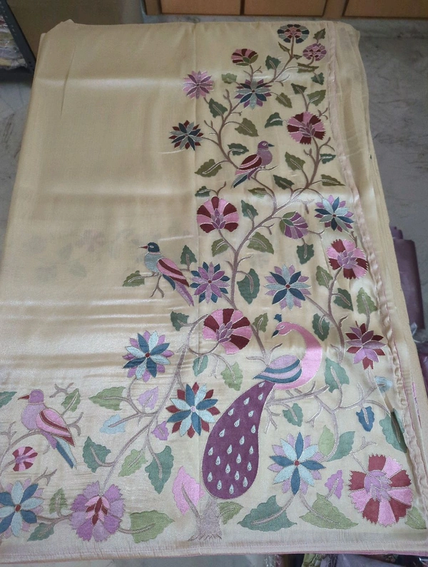 Designer Georgette Tissue  - White