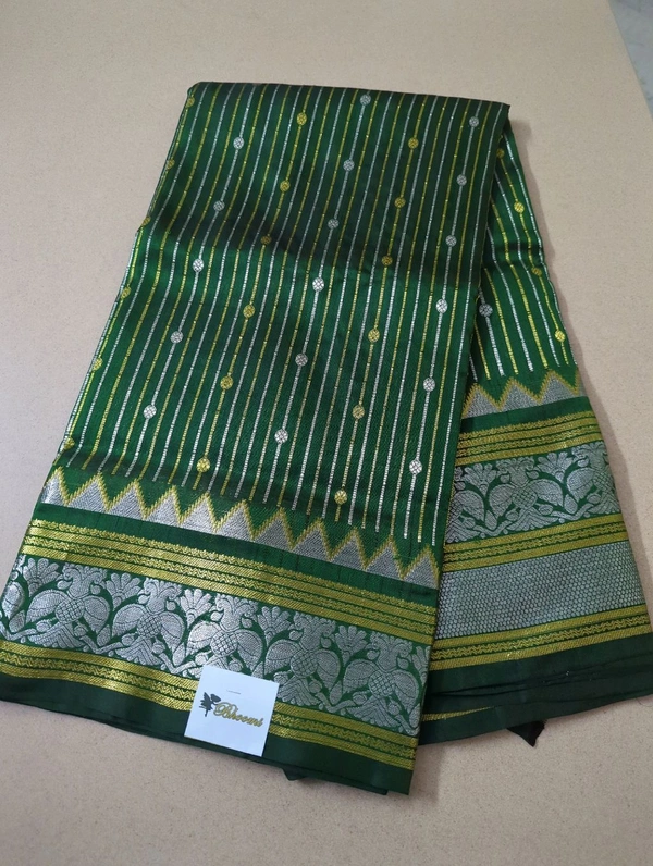 Pure Handloom Venkatagiri Pattu Bridal  - green