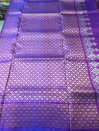 Pure Handloom Venkatagiri Puttu  - Electric Violet