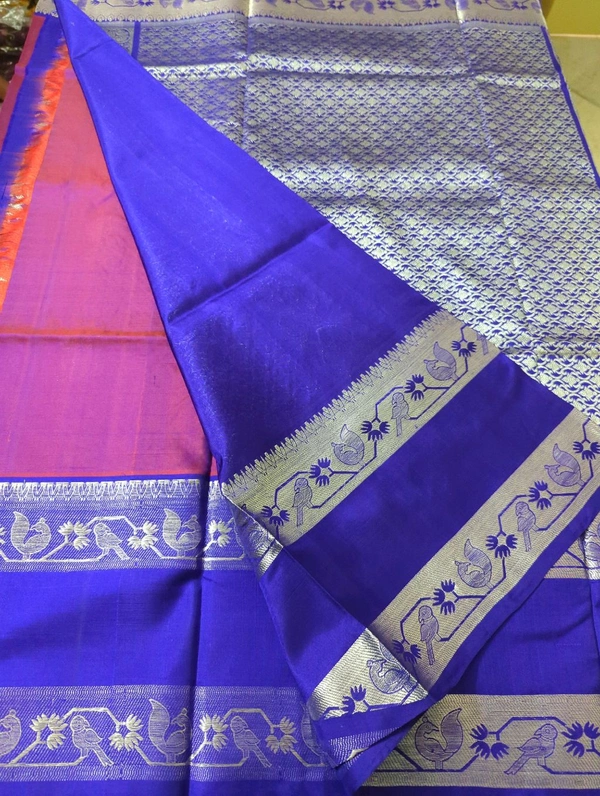 Pure Handloom Venkatagiri Pattu  - Dark Blue