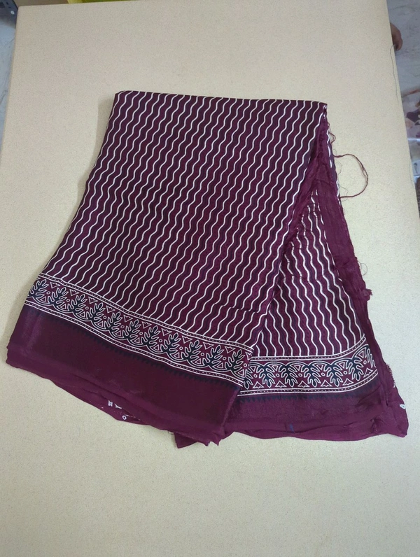 Model Silk - Maroon, Zigzag Lines
