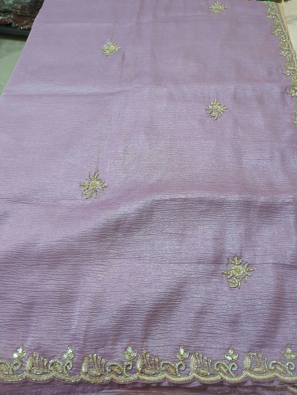 crush with muggam work - Mauve