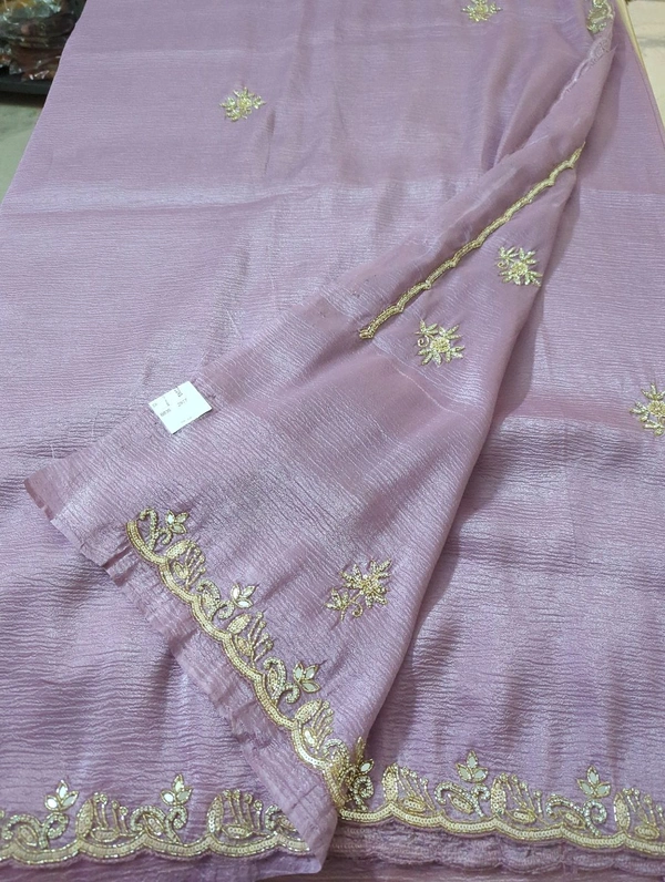 crush with muggam work - Mauve