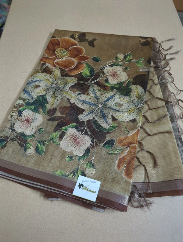 Soft Tusser With Pita Work  - Morocco Brown