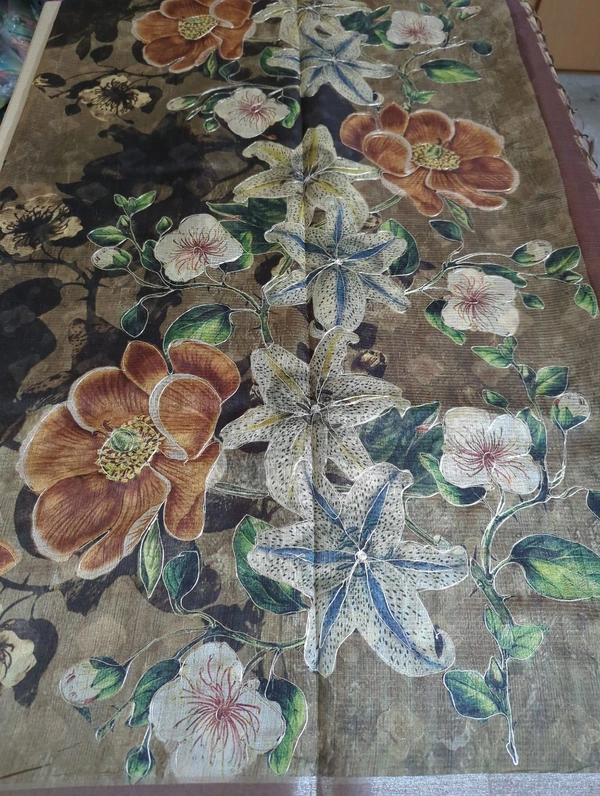 Soft Tusser With Pita Work  - Morocco Brown