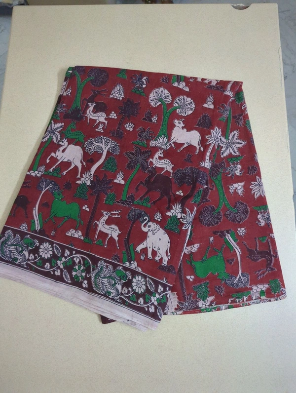 Pure Kalankari Cotton - maroon 5