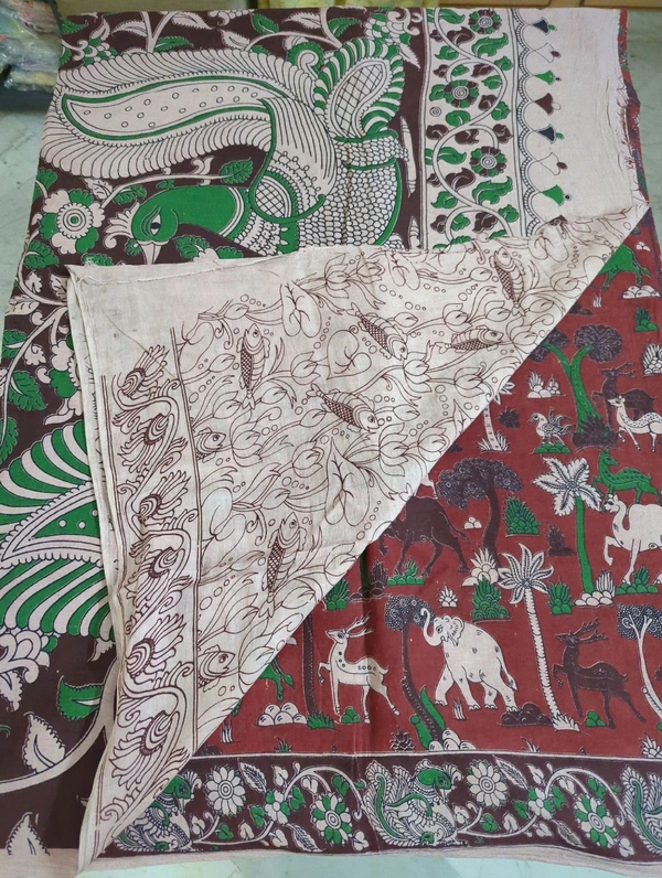 Pure Kalankari Cotton - maroon 5