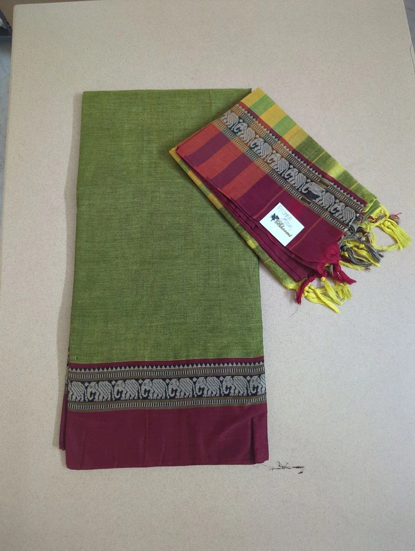 Pure Handloom Narayanapet - pesara green 9