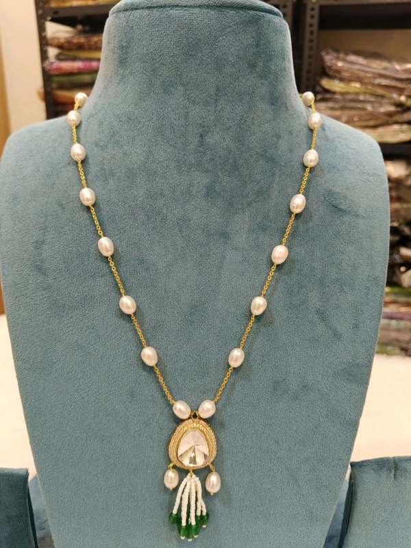 Real Fresh Water Pearls Long Chain - White, HD