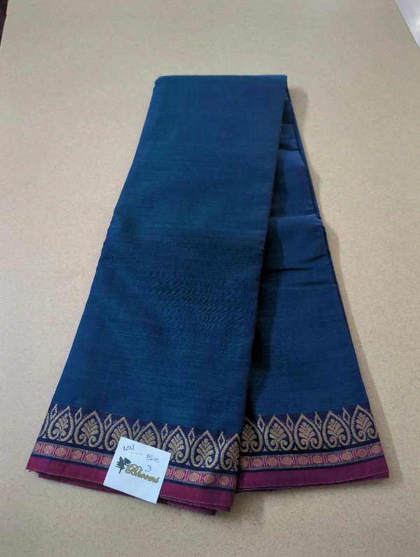Pure Handloom Narayanapet -Leaf  - Blue 3