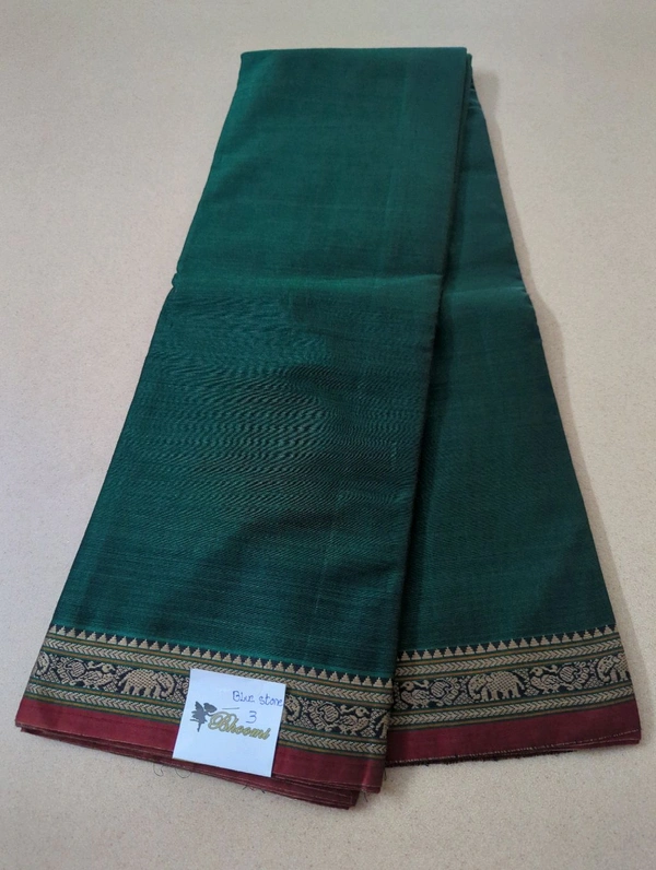 Pure Handloom Narayanapet-Elephant Designing - Blue Stone 3