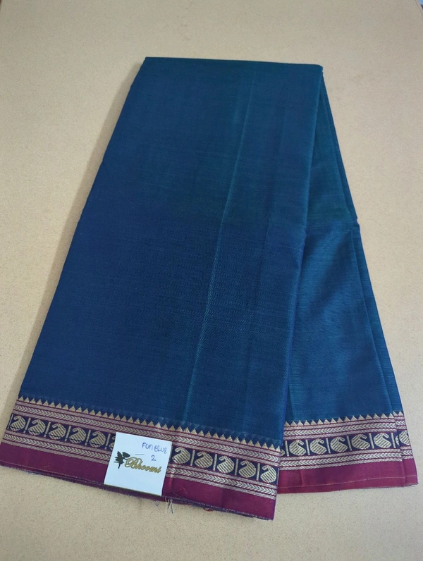 Pure Handloom Narayanapet-Mango Designing - Fun Blue 2