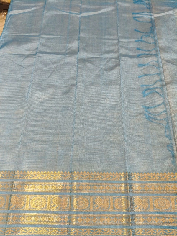 Pure Handloom Mangalagiri Pattu - Bone