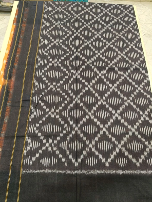 Pure Mercirised Pochampalli Cotton - Orange 1