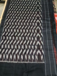 Pure Mercirised Pochampalli Cotton - Red Orange with black 7