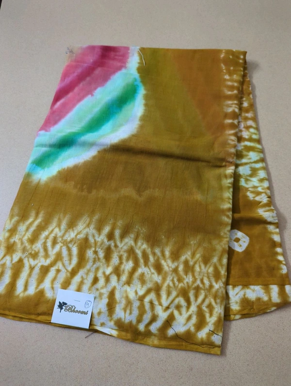 Pure Cotton Bhandhej Rainbow - White 14