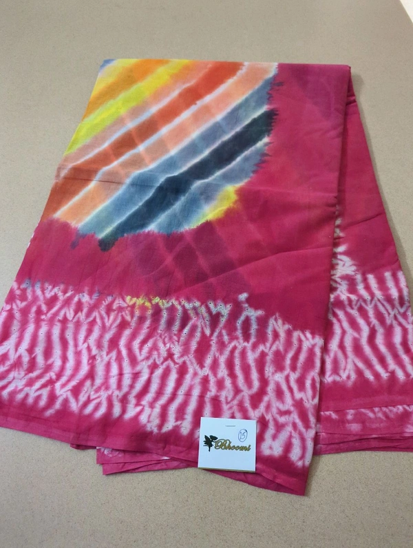 Pure Cotton Bhandhej Rainbow - White 15