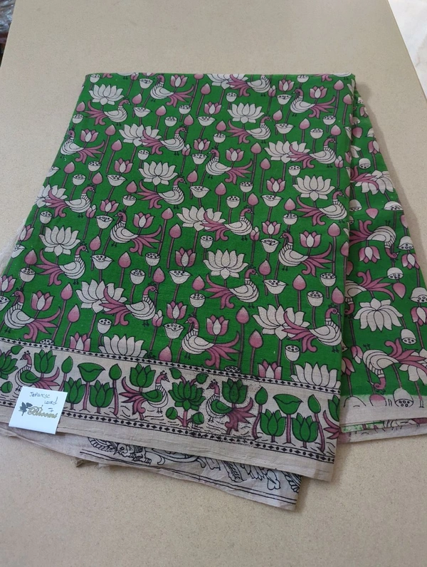 Pure Kalamkari Cotton  - Japanese Laurel 7