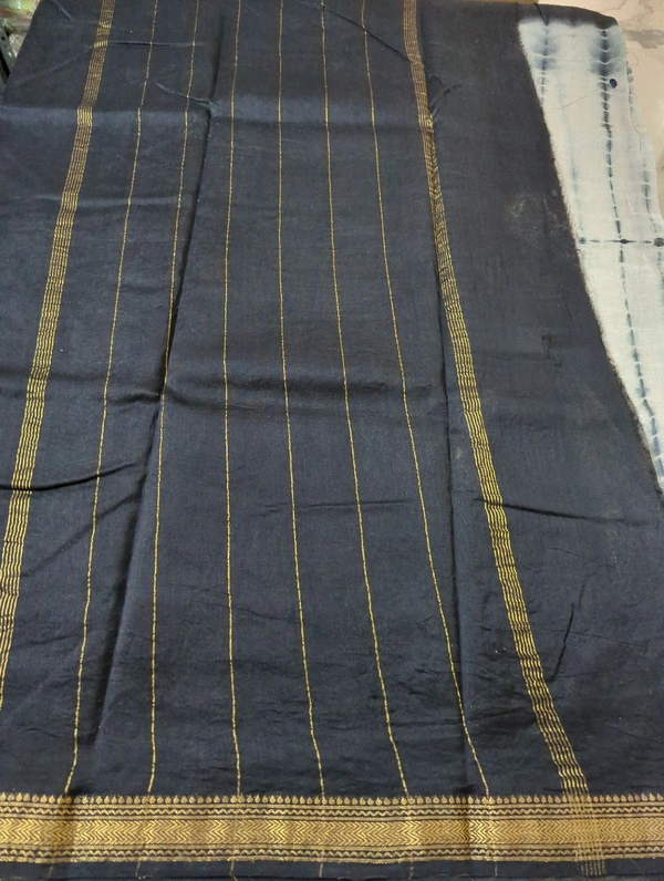 Pure Maheswari Block Print  - Black