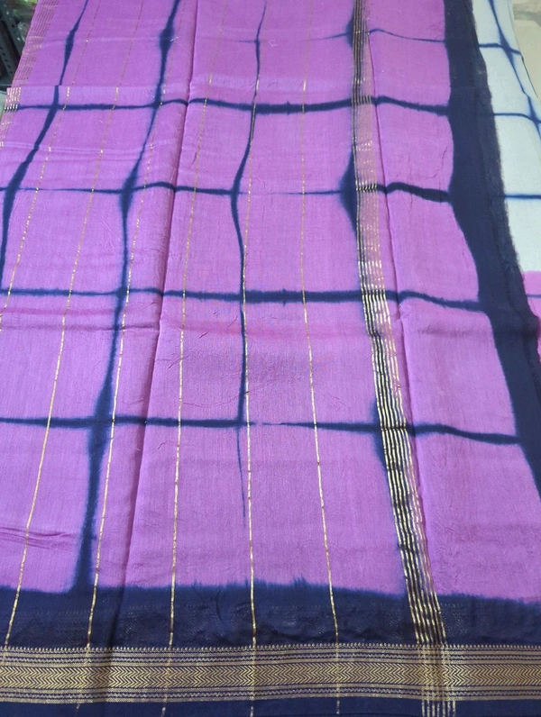 Pure Maheswari Block Print  - Fuchsia Pink