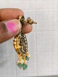 Mossanite Earrings  - green, vz