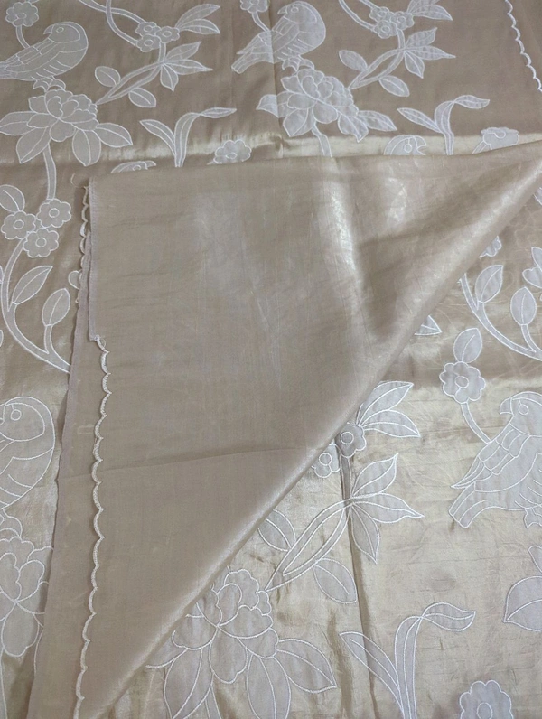 Tusser Crush Applique  - Bone