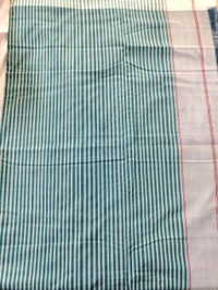 Pure Double Ikkat Mercirised Cotton - green with white