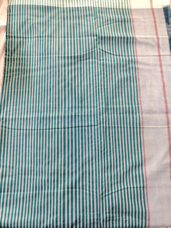 Pure Double Ikkat Mercirised Cotton - green with white