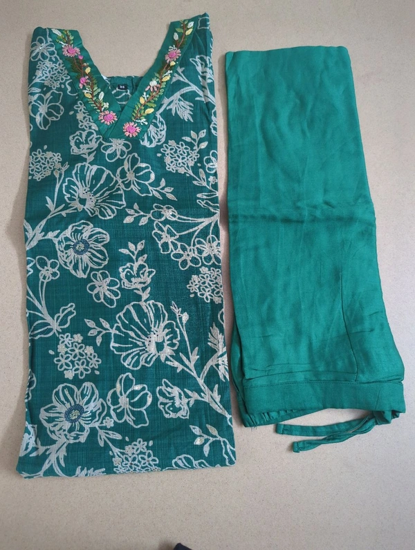 Soft Chanderi With Handwork - Pine Green, 38