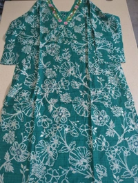 Soft Chanderi With Handwork - Pine Green, 38