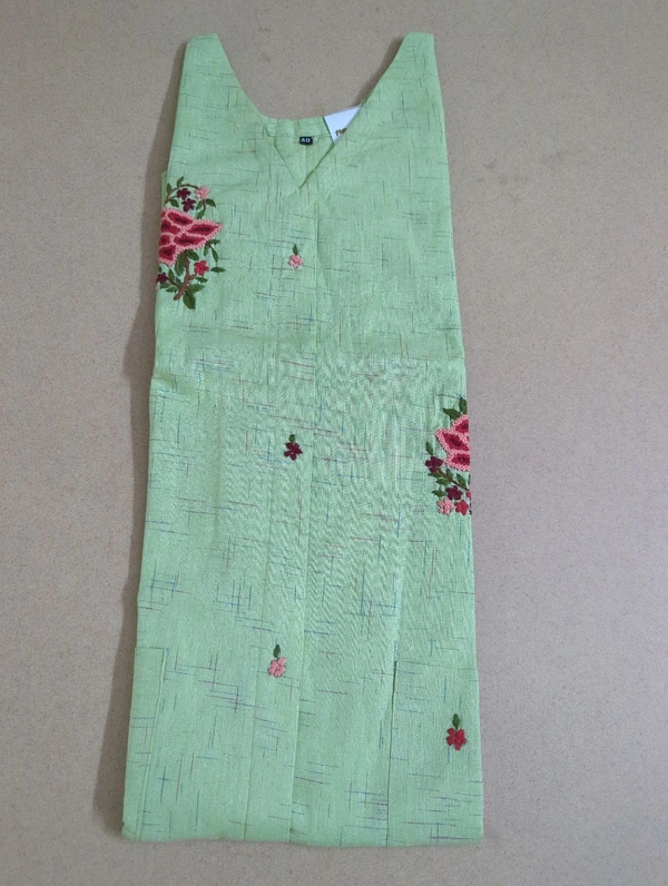 Khadi Cotton A Line Dress - Snowy Mint, 44