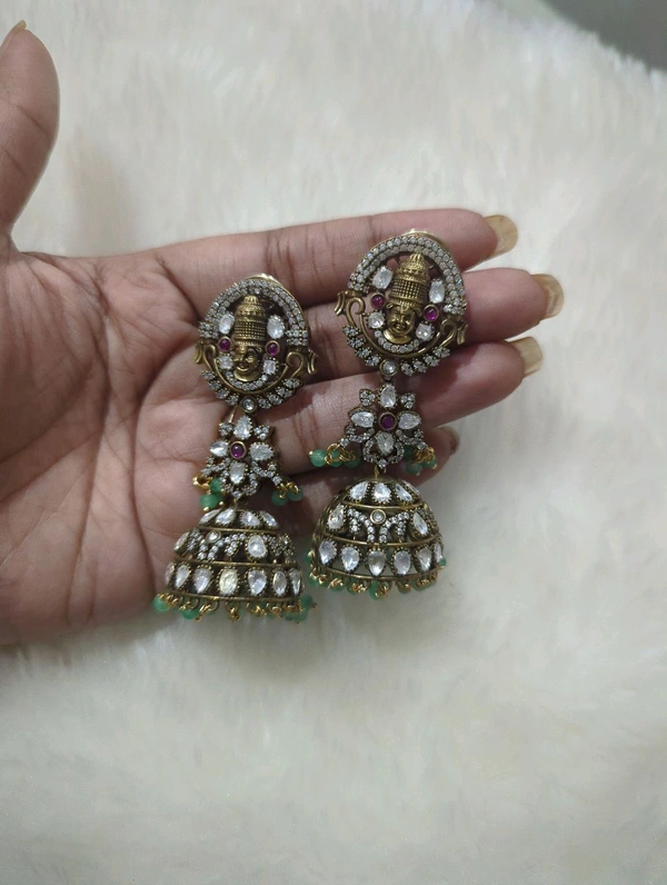 Designer Mossonite Earrings  - green