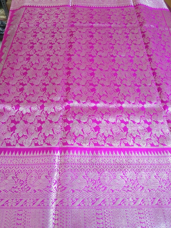 Pure Handloom Venkatagiri Pattu Designer - Lavender Rose