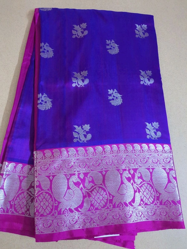 Pure Handloom Venkatagiri Pattu - Electric Violet