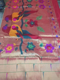 Pure Handloom Naryana Paithani Doble Wrap - Mint Green