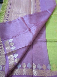 Pure Raw Silk Jaal Weaving - Screamin' Green