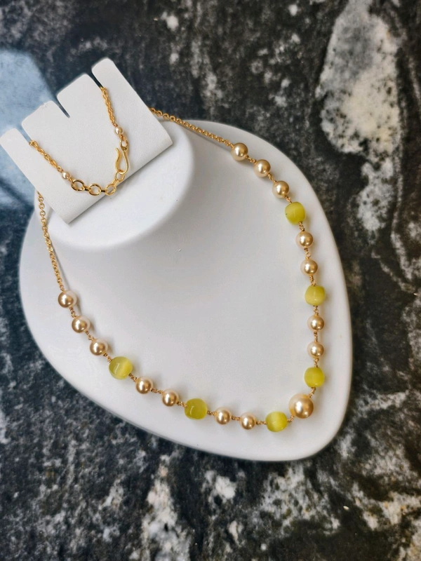 Handmade Chain With Swarovski Monalisa Cutting Bead  - Yellow, HD