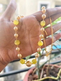 Handmade Chain With Swarovski Monalisa Cutting Bead  - Yellow, HD
