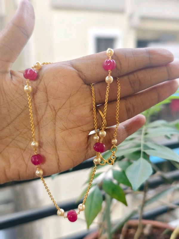 Real Pumpkin Nd Swarovski Handmade Chain - HD