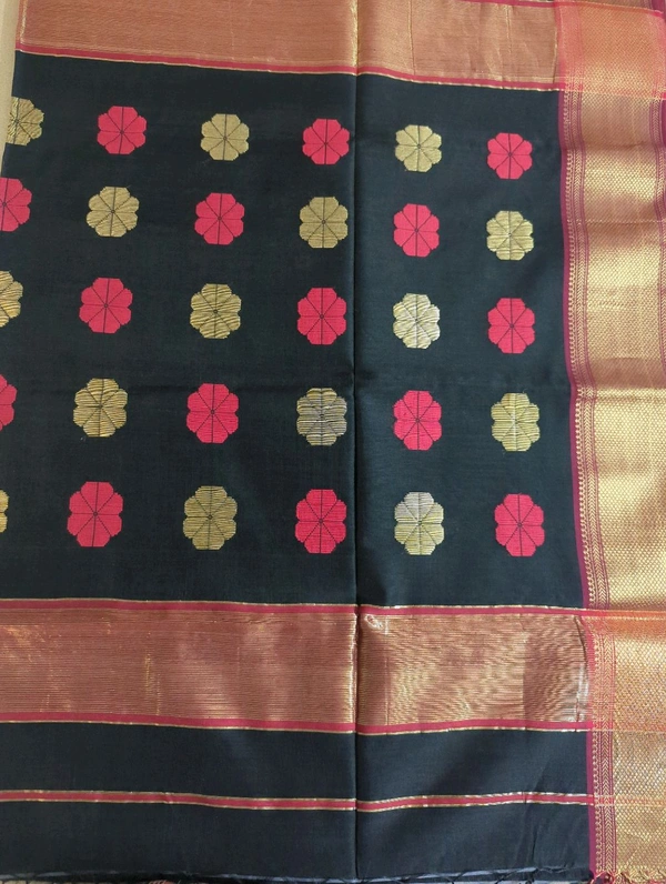 pure handloom maheswari - Black