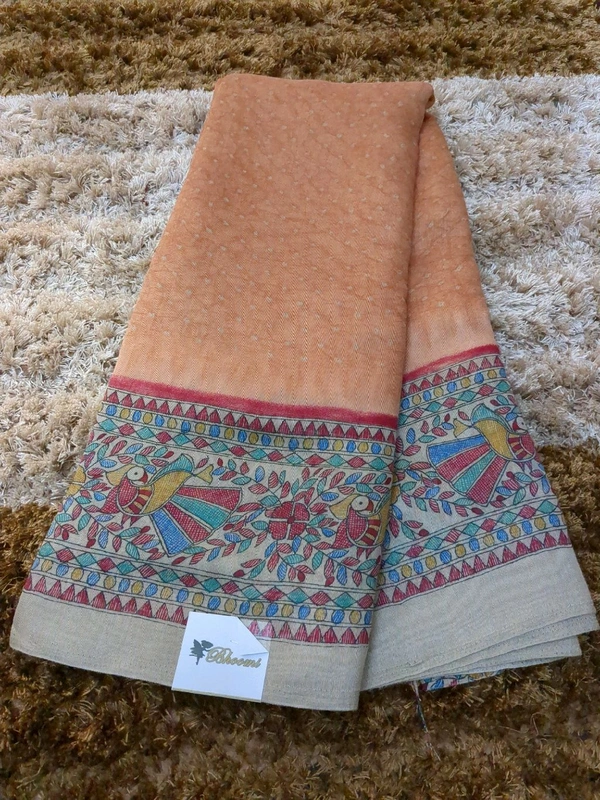 soft chanderi - orange