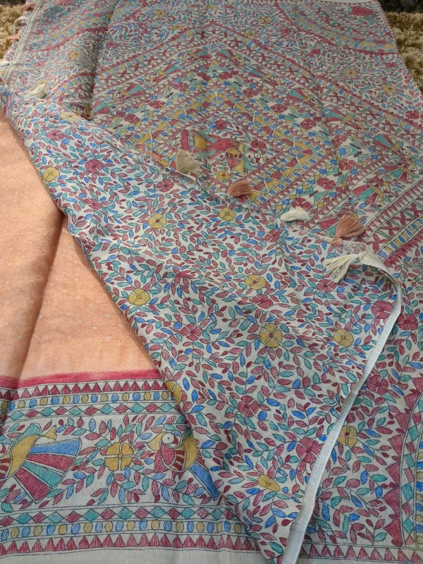 soft chanderi - orange