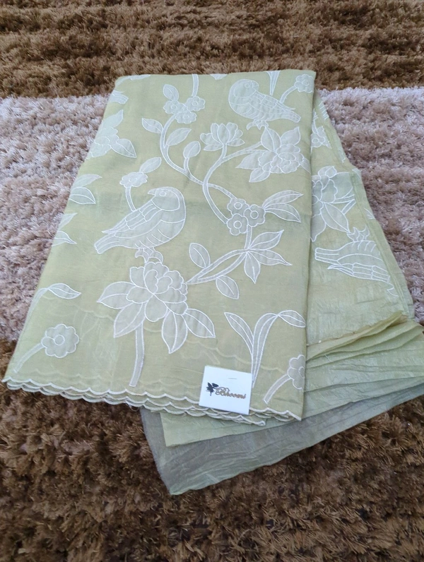 Tusser Crush Applique  - green