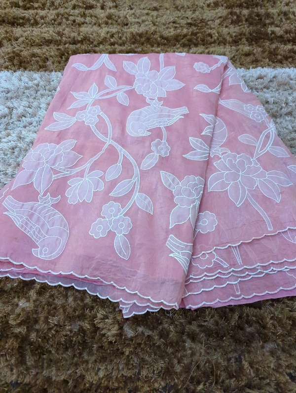 Tusser Crush Applique  - Pink