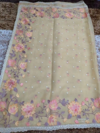 chiffon embroidary - yellow