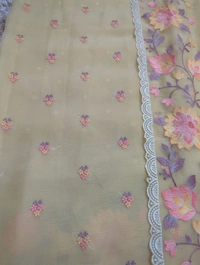 chiffon embroidary - yellow